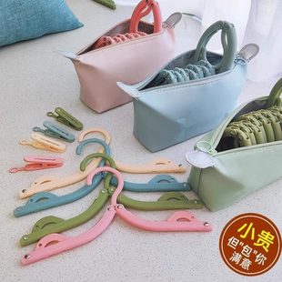 收纳衣架 晾旅行用品挂衣学生宿舍家用衣服挂衣折叠衣架旅游便携式