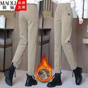 高腰宽松显瘦哈伦萝卜老爹裤 小脚烟管裤 女2025秋冬新款 加绒休闲裤