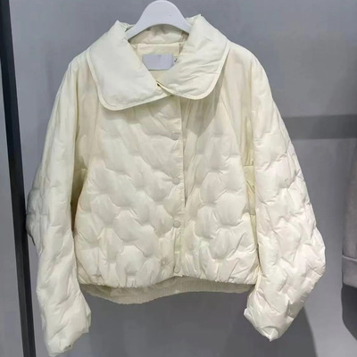 MM麦檬翻领长袖短款羽绒服