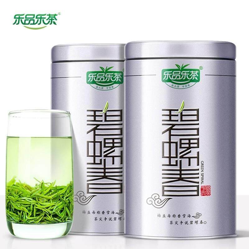 乐品乐茶碧螺春 绿茶茶叶特级苏州明前新茶云雾茶250g(125g*2罐)
