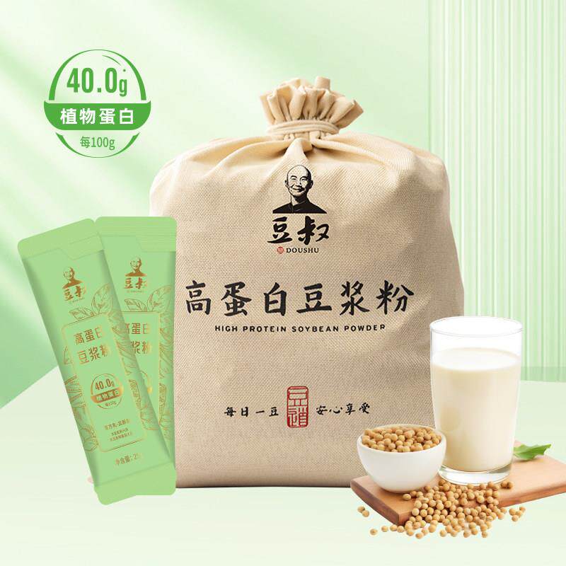 荳菽豆叔高蛋白豆浆粉750g装30包有机大豆冲泡非转基因鲜豆家包邮
