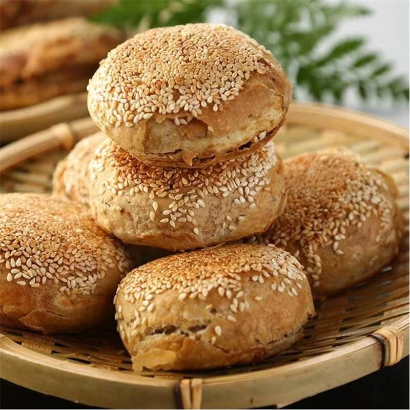 紫光园咸味麻酱芝麻烧饼老北京特产椒盐火烧夹肉传统早餐食品小吃