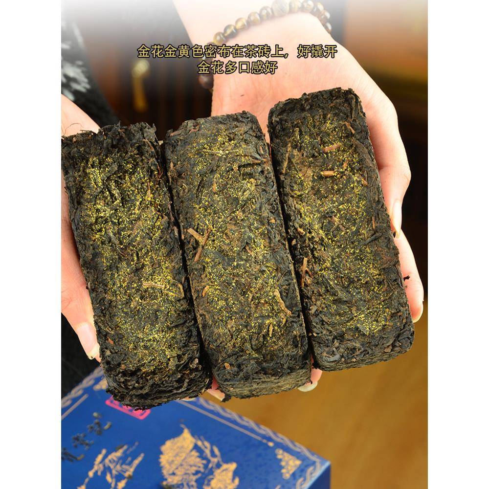 湖南安化黑茶正宗六年陈砖茶茯茶480克金花茯茶茶叶荒野茶砖茶