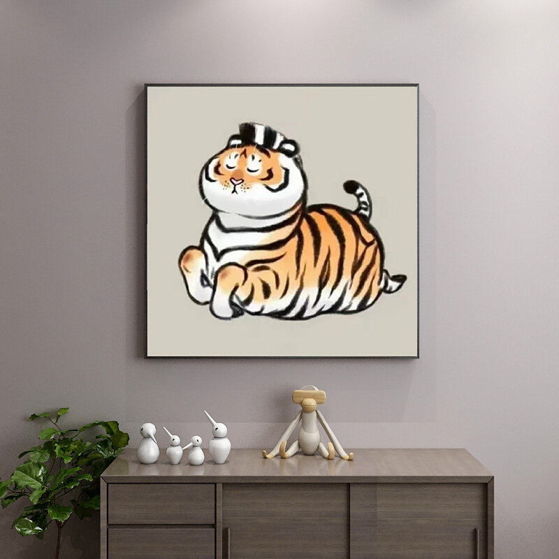 钻石画满钻马虎客厅卧室小件国潮十字绣2022新款儿童贴手工带框5d