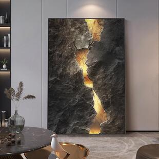 侘寂风客厅装饰画画意式极简沙发背景墙壁画画高档入户正对门玄关