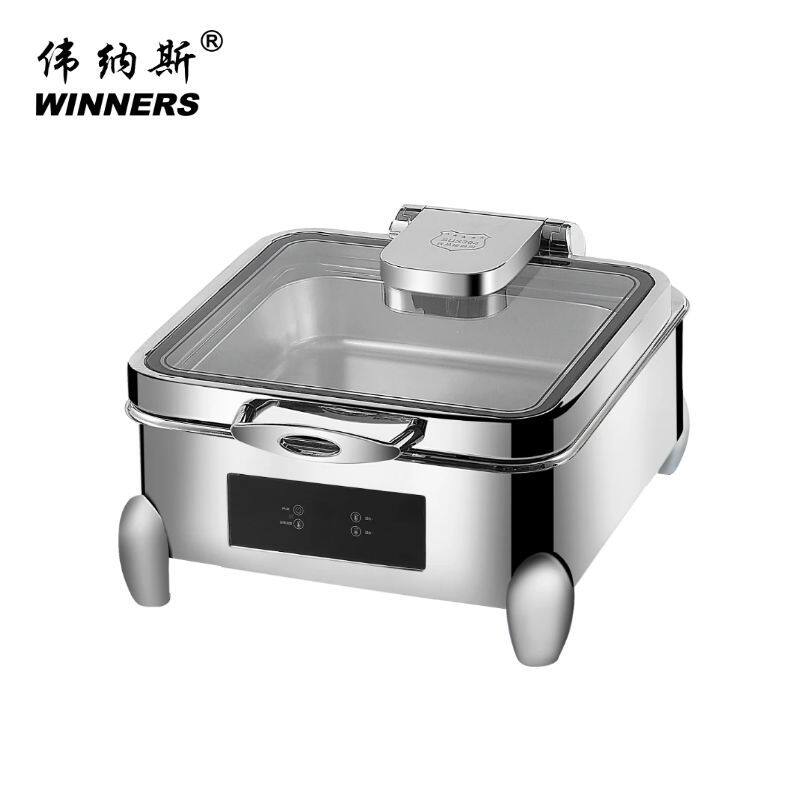 正方形不锈钢自助餐炉商用智能数控电热液压可视保温炉酒店布菲炉