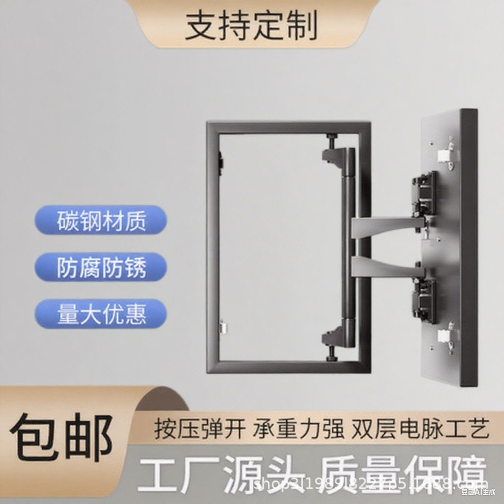 瓷砖浴缸隐形卫生间检修口支架石材隐形门瓷砖专用荷叶隐形门合页