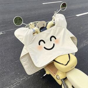 卡通风电动车挡风被夏季遮阳防晒罩防风防水电瓶车四季通用高颜值