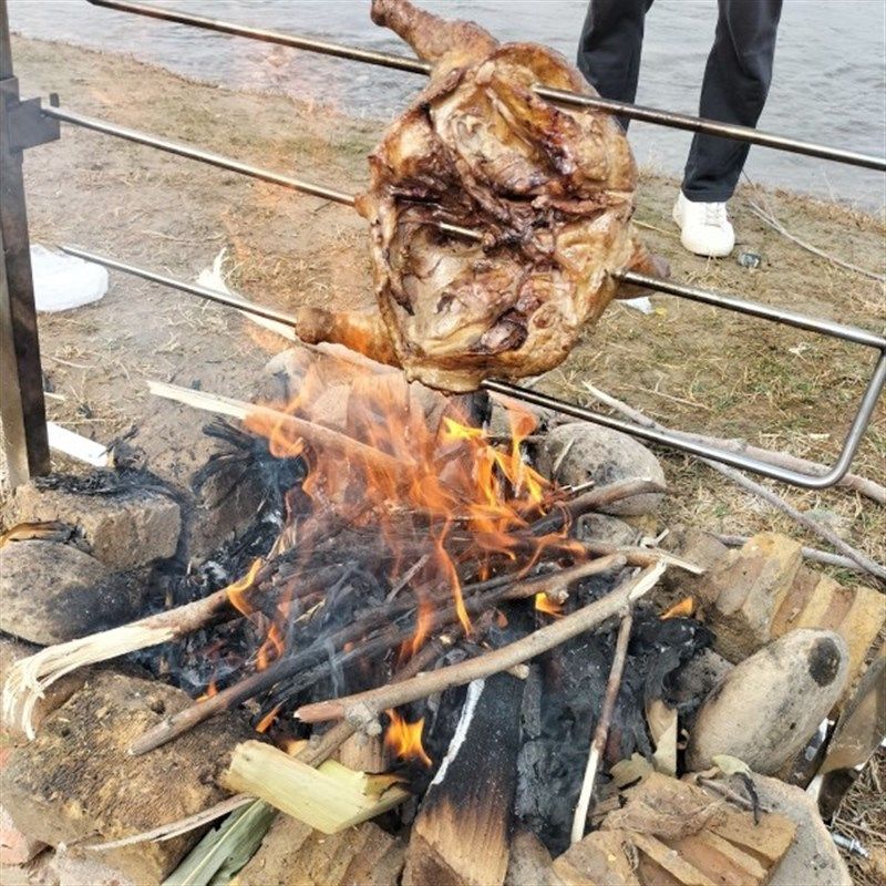 烤乳猪烤羊腿烤烧鸡不锈钢烧烤架旋转加厚可清洗烤羊架子小型新款