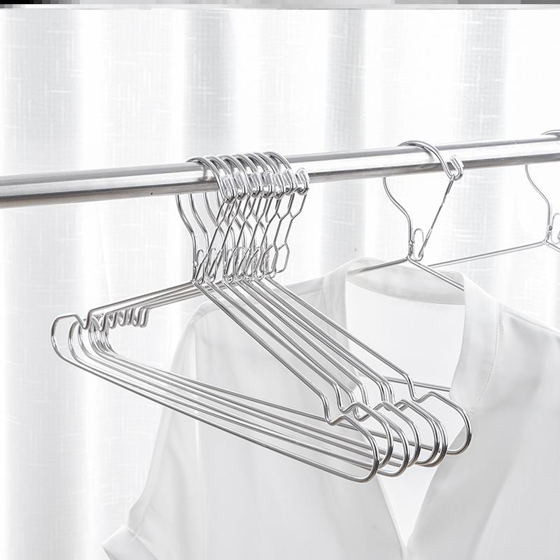 高楼防风衣架不锈钢自动卡扣防掉防吹落挂衣固定扣学生宿舍晾衣架