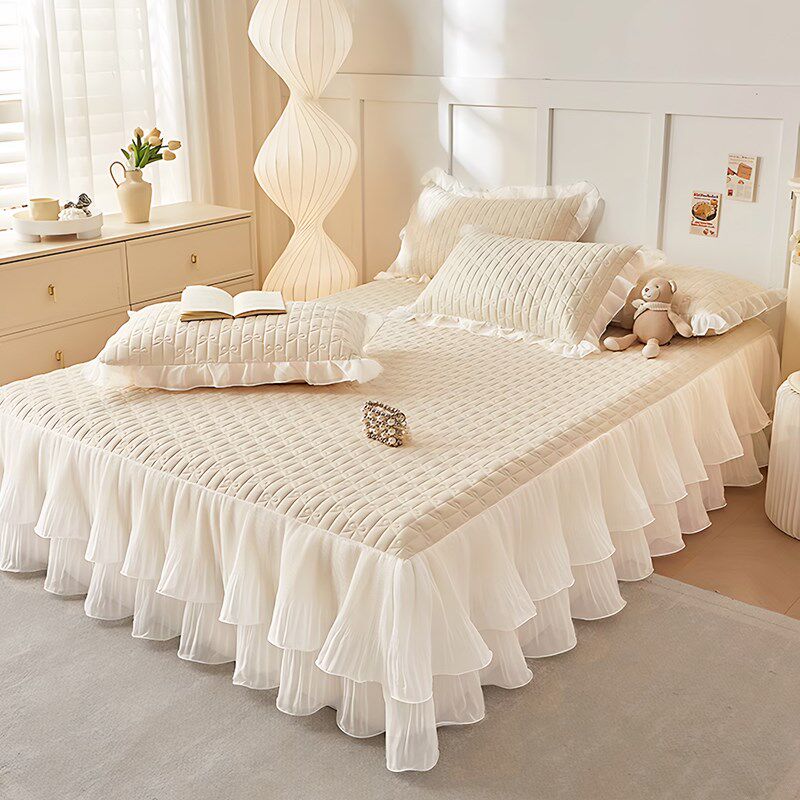 2024新款夏季乳胶凉席夏被四件套夏天可机洗床笠床裙款冰丝软席子