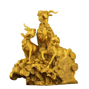 纯黄铜三羊开泰摆件三阳开泰生肖羊吉祥物铜羊家居装饰工艺品摆设