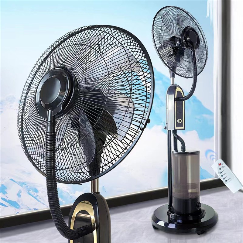 110Vc220V喷雾风扇家用水冷降温加湿雾化落地扇强力遥控电风扇船