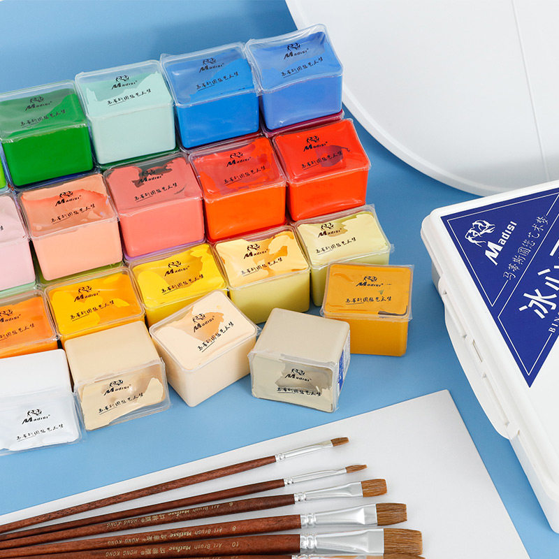 马蒂斯丙烯颜料套装80ml小盒装美术diy42色手绘防水不掉色学生初
