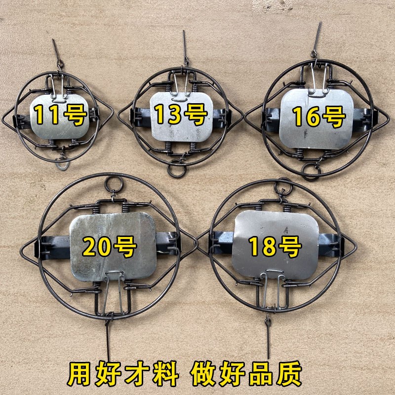 强力圆形老鼠夹子新款高灵敏双板弹簧捕鼠夹铁老式捉Y扑捕鼠器家