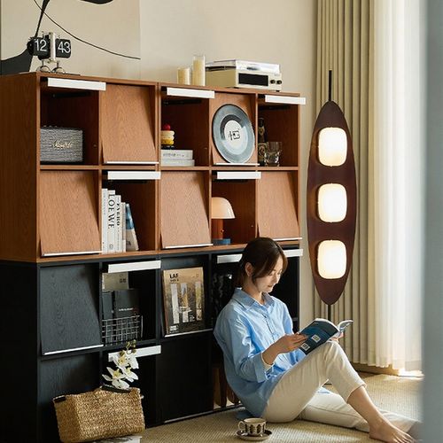 中古风实木书柜置物组合柜子客厅家用收纳储物边柜海洋板斗柜书架