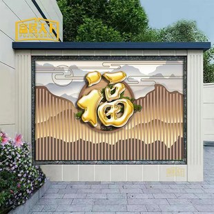 新款户外新中式窗格福字花鸟瓷砖影壁墙迎门墙别墅农村照壁不褪色