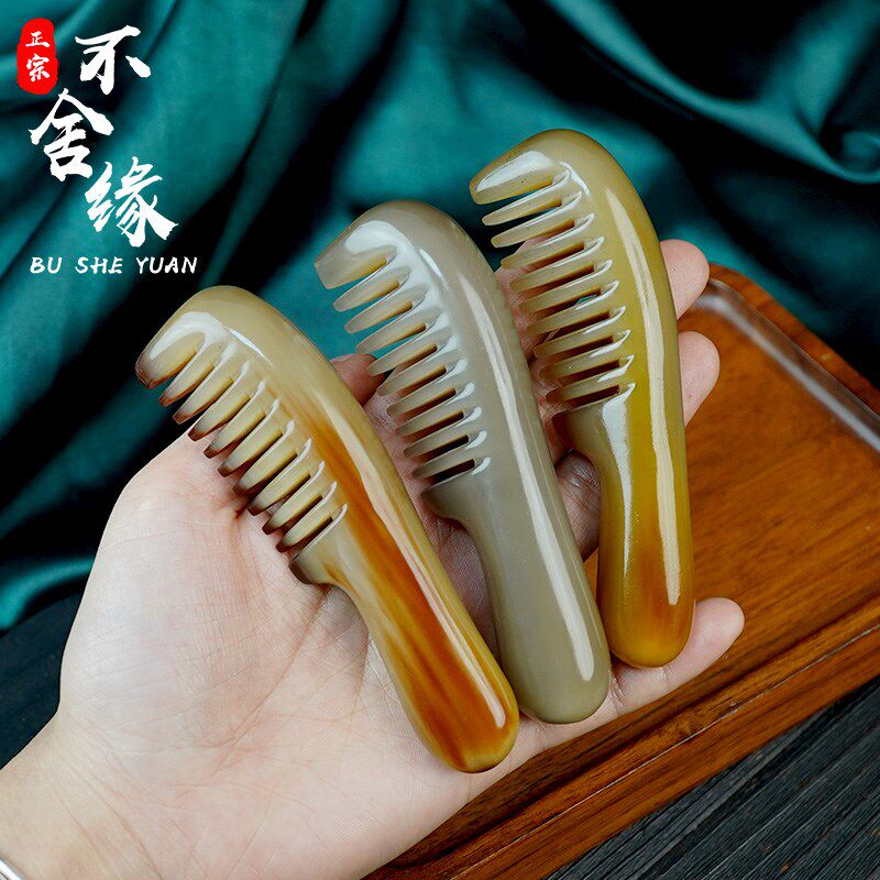 可爱小胖梳随身携带牛角小梳子便携迷你按摩头部经络梳精致口袋梳