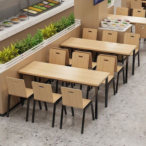 食堂桌椅组合学校餐厅快餐店商用长条桌酒店大排档火锅店餐饮专用