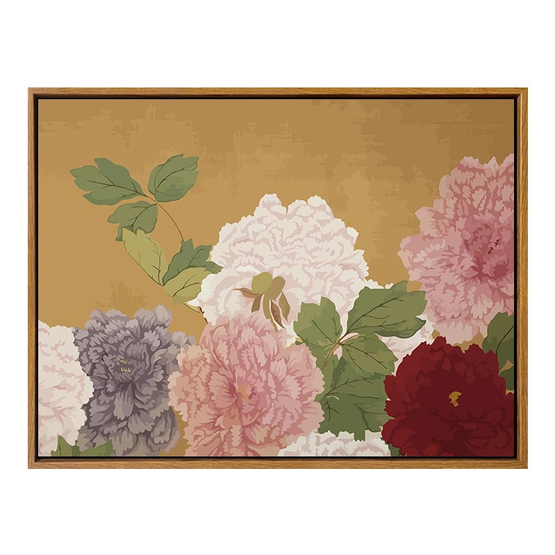 国色芳华牡丹diy数字油画2025新款填充填色丙烯T画手工手绘装饰画图片