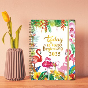 新款2024年英文笔记本A5线圈本日历办公室待办事项学习打卡规划本