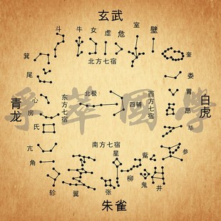 二十八宿星宿图星象星座周易经古星图古天文星官图书房玄关装饰画