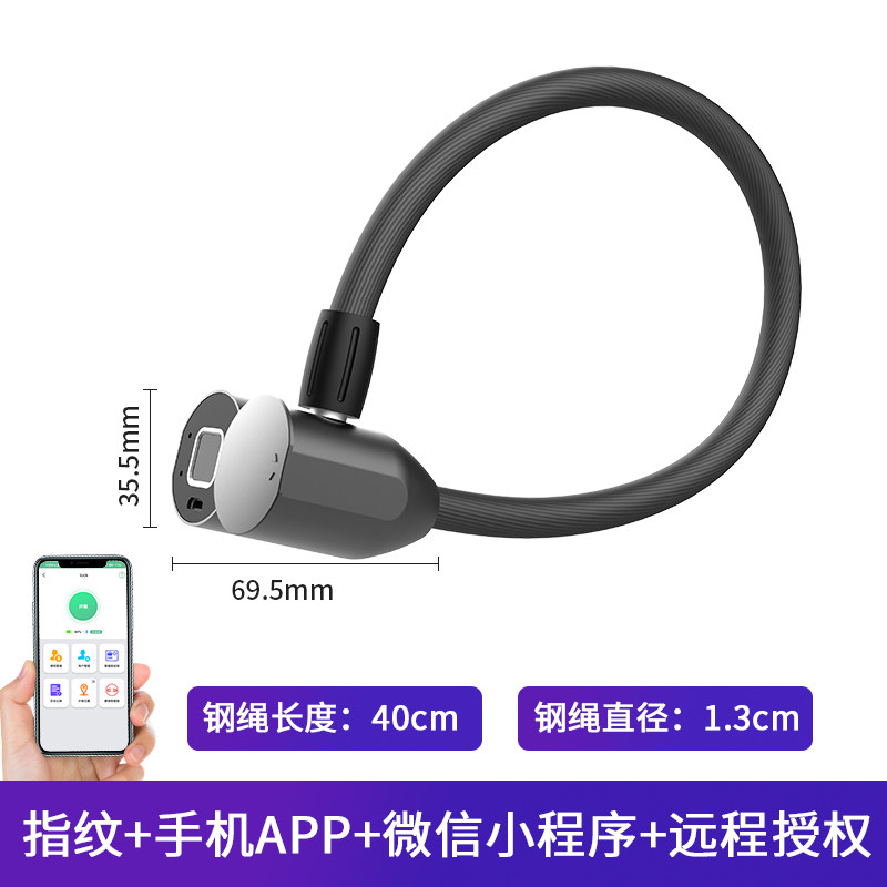 智能指纹自行车锁防盗锁密码锁电子车锁定位山地儿童单车配件大全