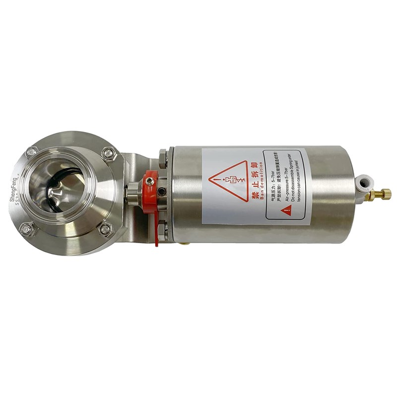 卫生级气动快装蝶阀不锈钢头 304不锈钢圆形立式焊接气动头