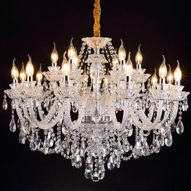 欧式水晶吊灯新款客厅蜡烛灯轻奢后现代房间卧室灯奢华别墅餐厅灯