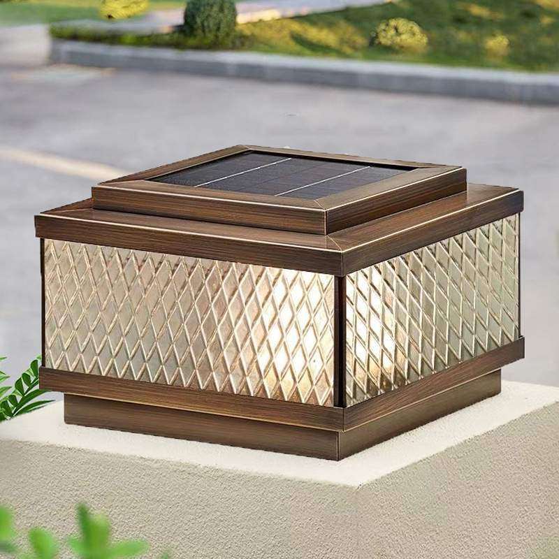 网纹全铜太阳能柱头灯户外庭院防水围墙灯别墅大门门柱灯阳台柱灯,电子元器件市场,其它元器件,淘宝优惠券,粉丝福利购,淘宝优惠卷