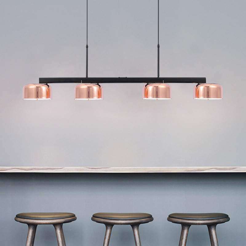 北欧创意吧台饭厅灯简约书房餐桌吊灯后现代LED四头旋转餐厅吊灯