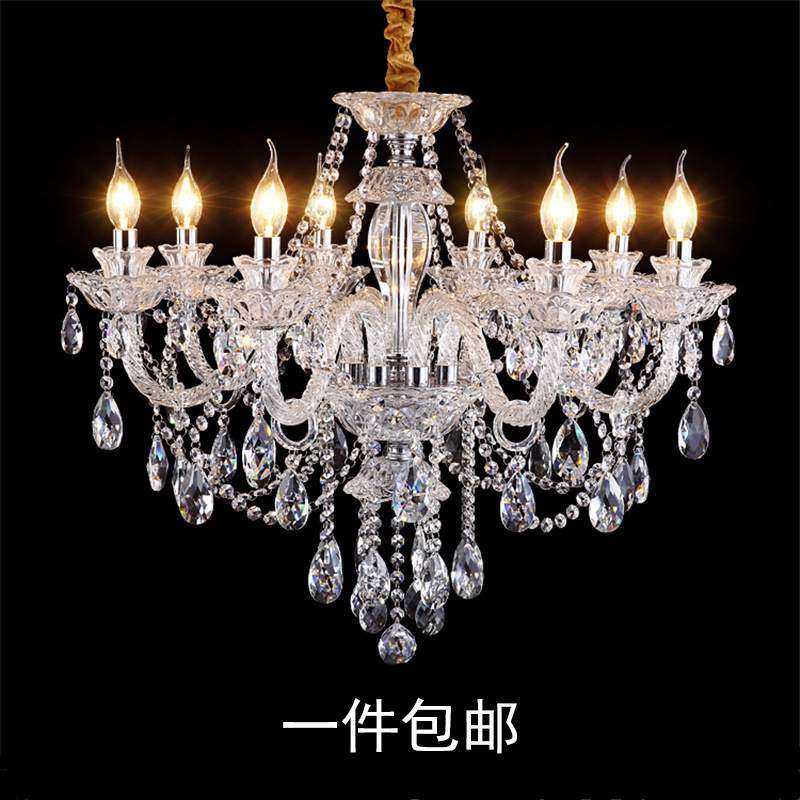 欧式水晶吊灯新款客厅蜡烛灯轻奢后现代房间卧室灯奢华别墅餐厅灯