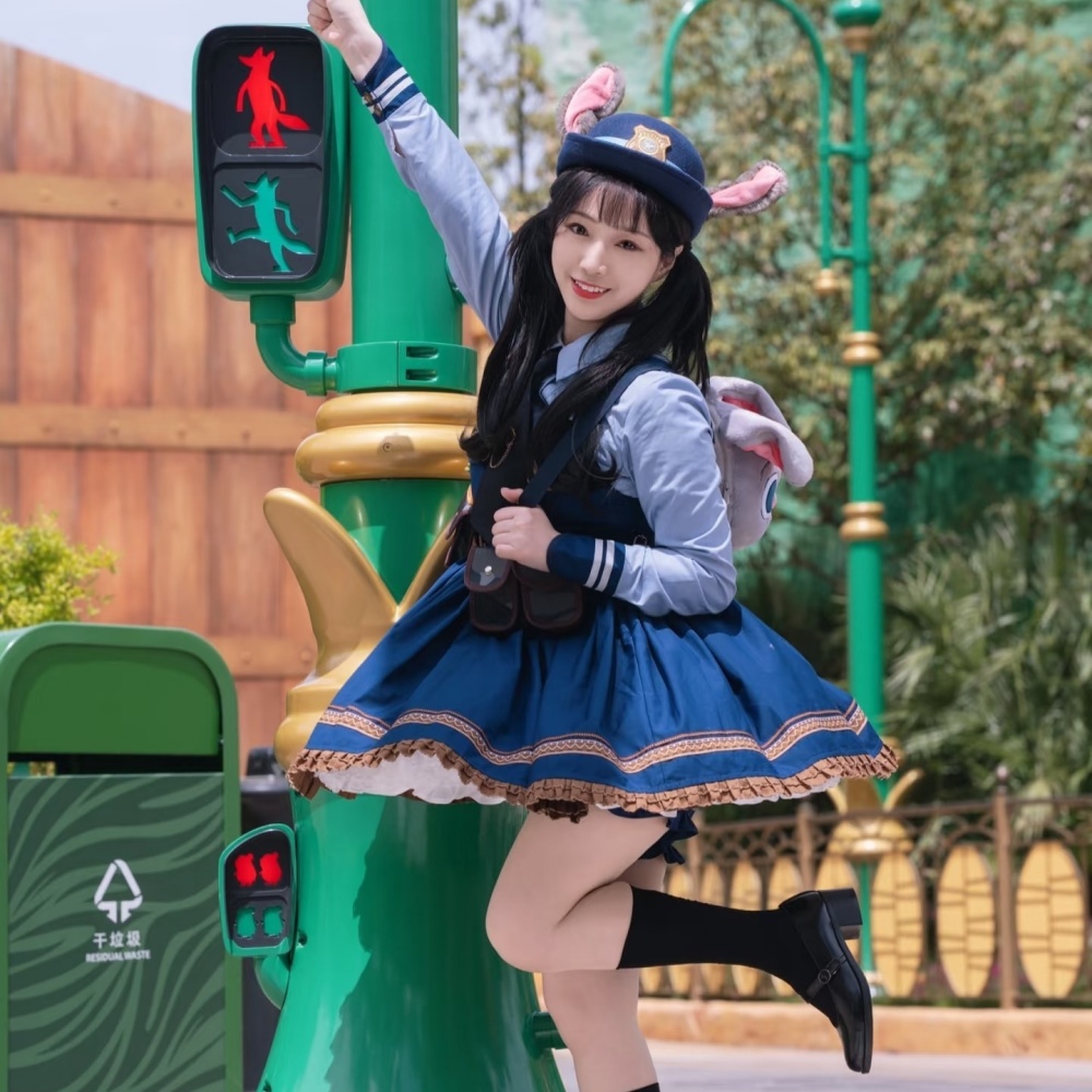疯狂动物城迪士尼穿搭朱迪兔子警官cos衣服洛丽塔公主裙成人套装