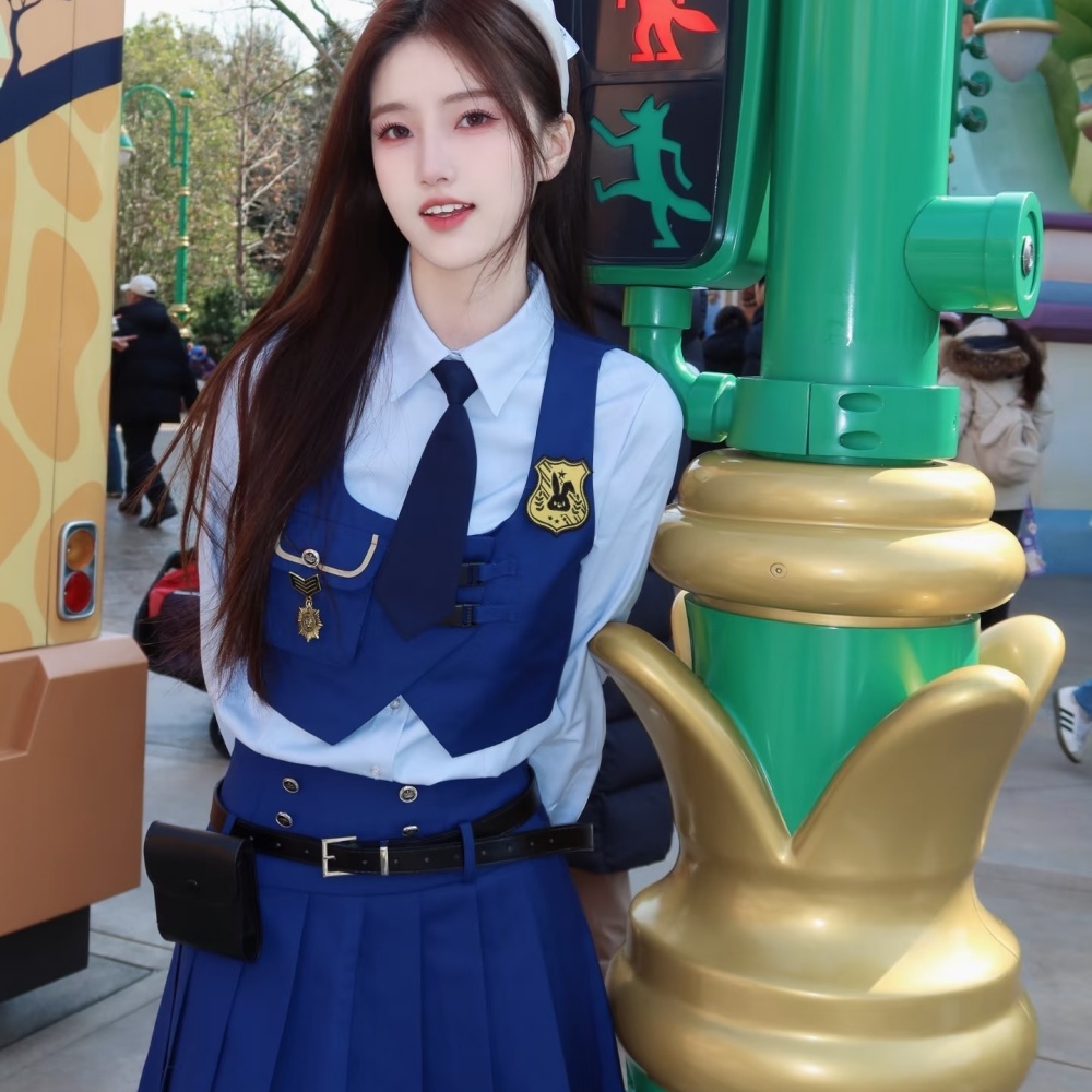 朱迪兔子警官疯狂动物城迪士尼穿搭cos衣服百褶裙子套装成人套装