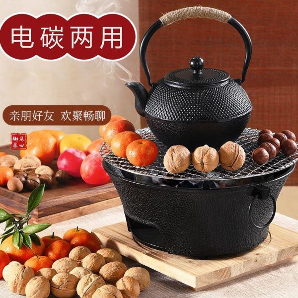 两用炉碳围炉碳炉子铁家用茶盘电炉子铸铁小型电热电煮烧烤架户外