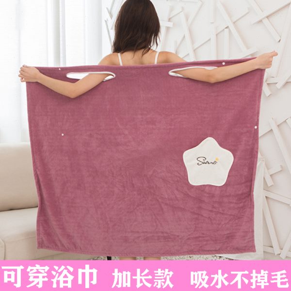 加长加高过膝浴巾夏季薄款女生可穿浴裙家用比不掉毛吸水柔软