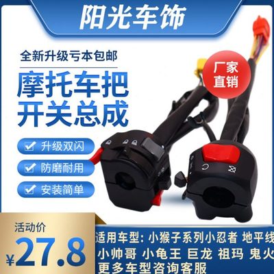 座小电摩小猴子帅祖玛趴赛手小龟王改装配件总成开关电动车哥把