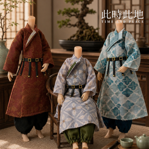 此时此地特六BJD娃衣写字台 唐代圆领袍古风汉服套装 22-25cm娃娃衣服3点男装可CP拆分文创装饰手作