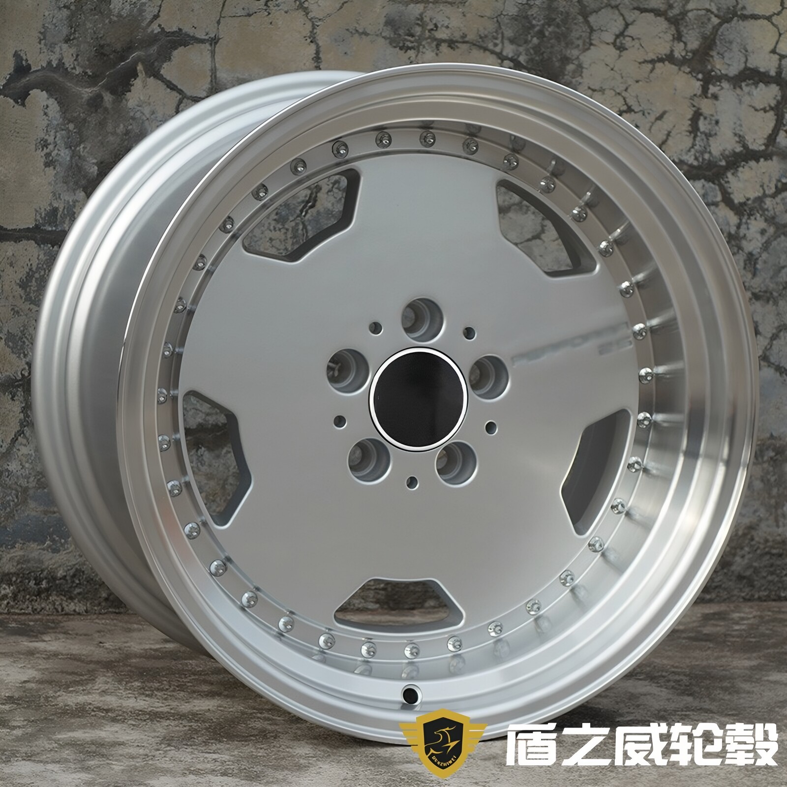 适用于奔驰S350蝴蝶奔W220虎头奔W124复古爆龟轮毂改装17寸
