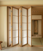折叠门日式 原木格子门窗和室榻榻米阳台隔断推拉移门无轨道卧室门