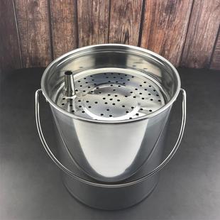 不锈钢茶水桶大号茶渣桶小号垃圾桶带盖茶盘接水桶家用废水桶过滤