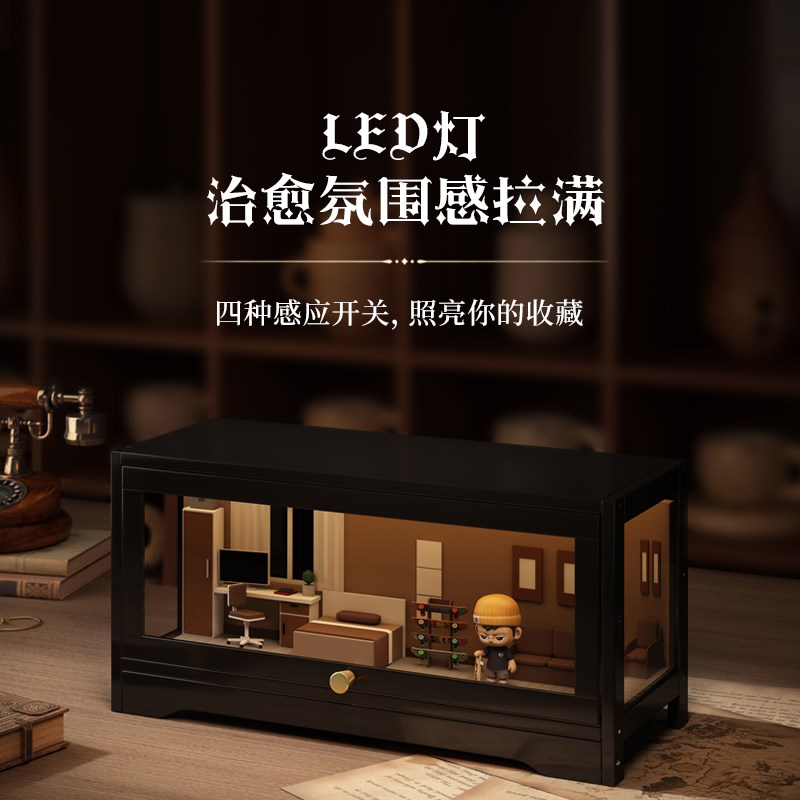 盲盒收纳展示架i泡泡玛特手办收纳diy模型微缩造景布置娃屋展示柜