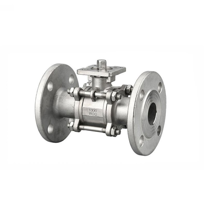 304/316不锈钢Q41F-16三片式高平台法兰球阀3PC气动电动开关阀100