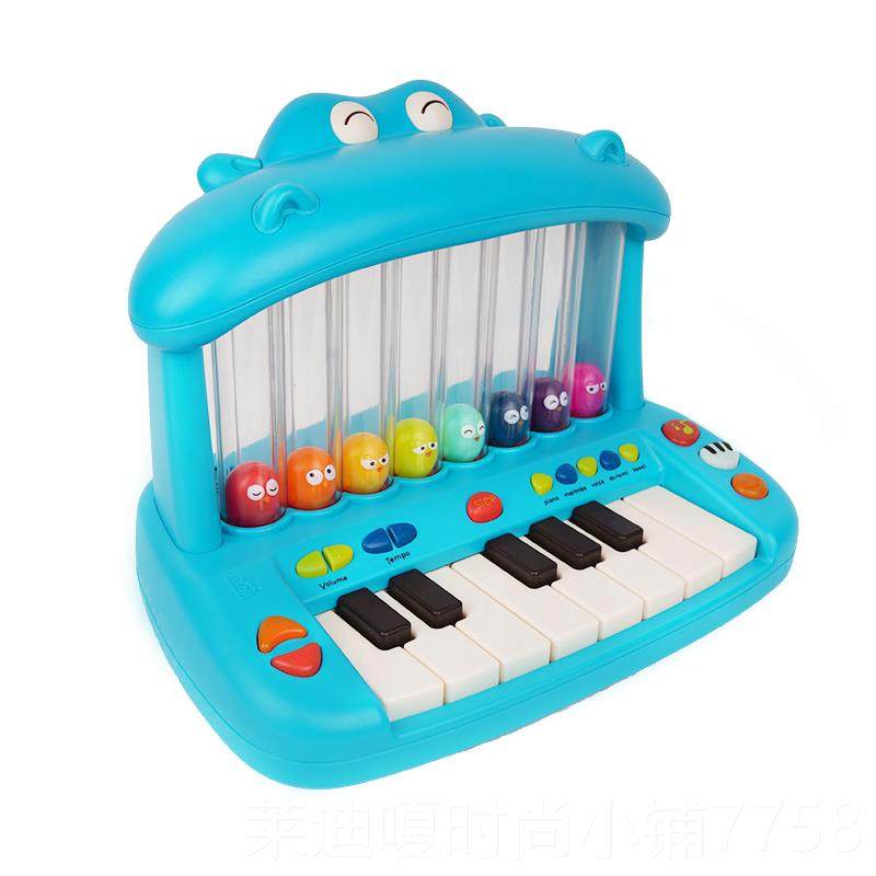 高档比乐B.教Tys河马钢琴婴幼儿童音乐电子琴宝宝早乐玩具柔o器和