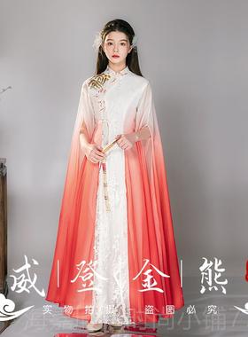 正品2025中新儿童礼服白色花童式筝旗款袍女童弹古演出服民乐演奏