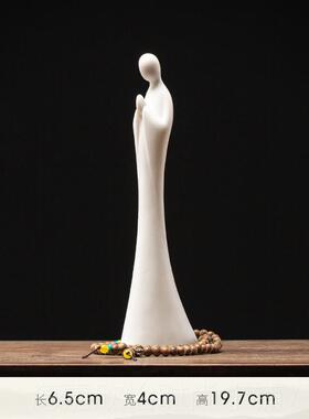 正品创意白德化瓷无装相佛陶人物摆件居室客厅茶道禅意饰摆设瓷工