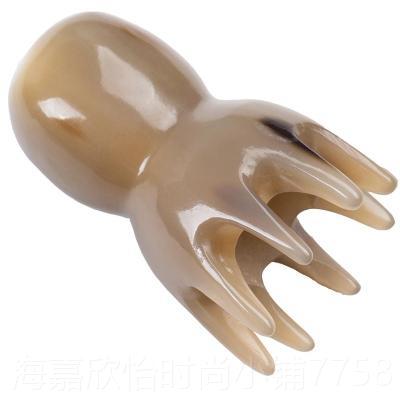 正品然天角梳章鱼梳牛子按摩梳头摩部按器经络梳刮痧梳刮痧板牛角