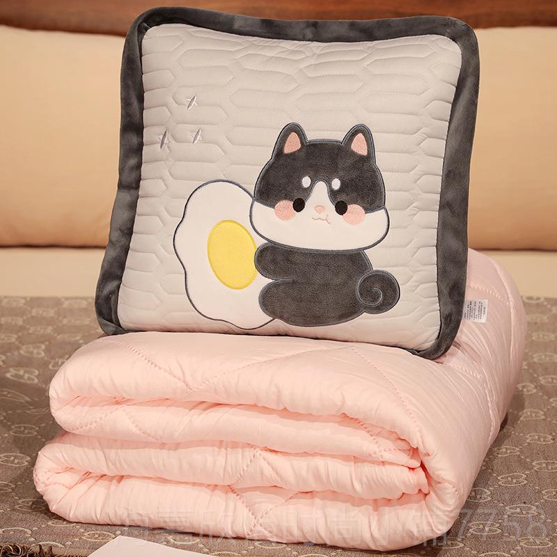 正品卡通抱枕被子两用二合一枕毯子室折叠办公午休毯枕靠头汽车靠