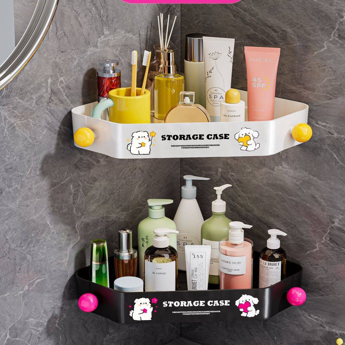 三角置物架厨房调味盒浴室化妆品收纳架免打孔多功能壁挂式收纳架,收纳整理,CD架,淘宝优惠券,粉丝福利购,淘宝优惠卷