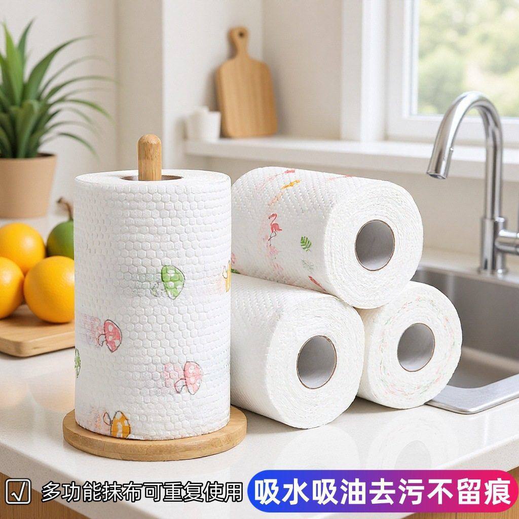 厨房一次性懒人抹布加厚可水洗印花干湿两用清洁洗碗不掉毛百洁布,家庭/个人清洁工具,一次性抹布,淘宝优惠券,粉丝福利购,淘宝优惠卷